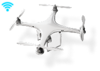 A drone capable of receiving GPS signals